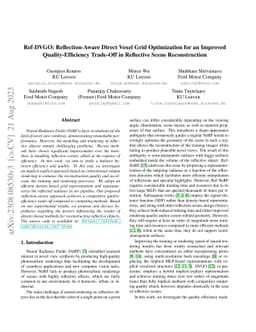 Ref-DVGO: Reflection-Aware Direct Voxel Grid Optimization for an
  Improved Quality-Efficiency Trade-Off in Reflective Scene Reconstruction