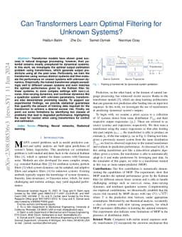 Can Transformers Learn Optimal Filtering for Unknown Systems?