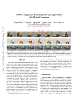 MeViS: A Large-scale Benchmark for Video Segmentation with Motion
  Expressions