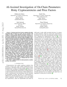 AI-Assisted Investigation of On-Chain Parameters: Risky Cryptocurrencies
  and Price Factors