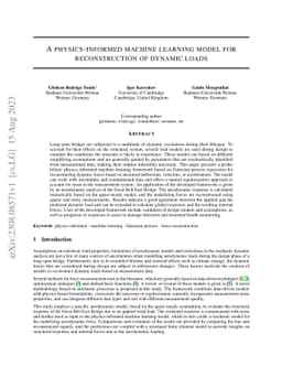 A physics-informed machine learning model for reconstruction of dynamic
  loads