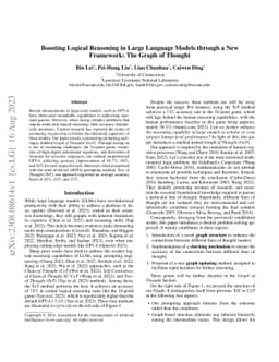 Boosting Logical Reasoning in Large Language Models through a New
  Framework: The Graph of Thought