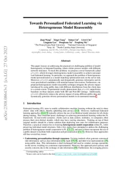 Towards Personalized Federated Learning via Heterogeneous Model
  Reassembly