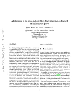 AI planning in the imagination: High-level planning on learned abstract
  search spaces