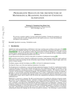 Probabilistic Results on the Architecture of Mathematical Reasoning
  Aligned by Cognitive Alternation