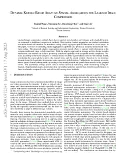 Dynamic Kernel-Based Adaptive Spatial Aggregation for Learned Image
  Compression
