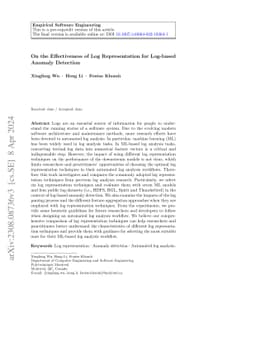 On the Effectiveness of Log Representation for Log-based Anomaly
  Detection
