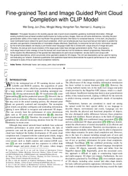 Fine-grained Text and Image Guided Point Cloud Completion with CLIP
  Model