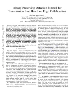 Privacy-Preserving Detection Method for Transmission Line Based on Edge
  Collaboration