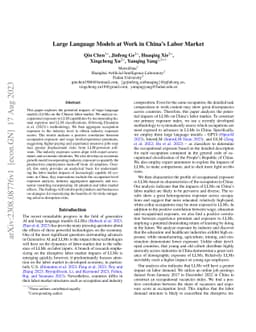 Large Language Models at Work in China's Labor Market