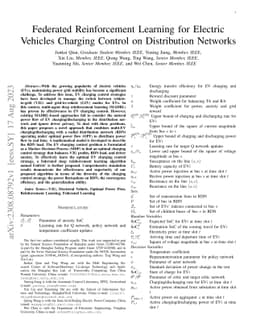 Federated Reinforcement Learning for Electric Vehicles Charging Control
  on Distribution Networks