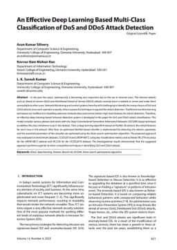 An Effective Deep Learning Based Multi-Class Classification of DoS and
  DDoS Attack Detection