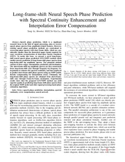 Long-frame-shift Neural Speech Phase Prediction with Spectral Continuity
  Enhancement and Interpolation Error Compensation