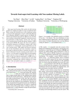 Towards Semi-supervised Learning with Non-random Missing Labels