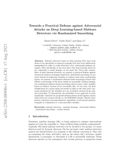 Towards a Practical Defense against Adversarial Attacks on Deep
  Learning-based Malware Detectors via Randomized Smoothing