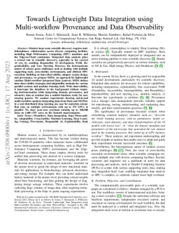 Towards Lightweight Data Integration using Multi-workflow Provenance and
  Data Observability