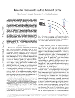Pedestrian Environment Model for Automated Driving