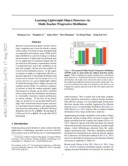 Learning Lightweight Object Detectors via Multi-Teacher Progressive
  Distillation