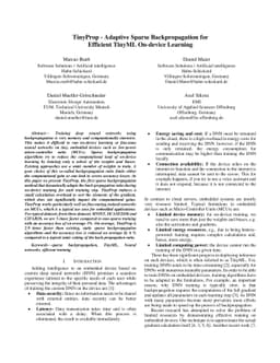 TinyProp -- Adaptive Sparse Backpropagation for Efficient TinyML
  On-device Learning