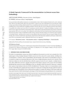 A Model-Agnostic Framework for Recommendation via Interest-aware Item
  Embeddings