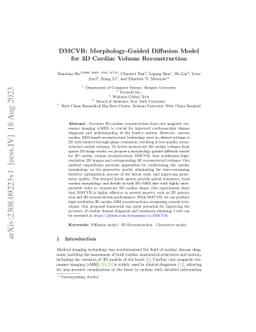 DMCVR: Morphology-Guided Diffusion Model for 3D Cardiac Volume
  Reconstruction