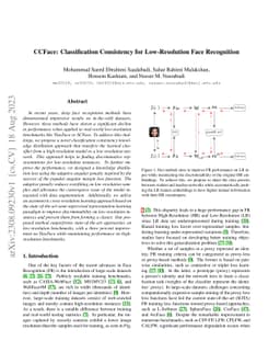 CCFace: Classification Consistency for Low-Resolution Face Recognition