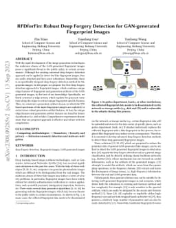 RFDforFin: Robust Deep Forgery Detection for GAN-generated Fingerprint
  Images