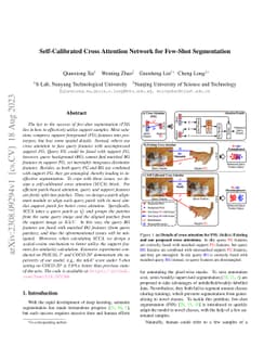 Self-Calibrated Cross Attention Network for Few-Shot Segmentation
