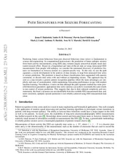 Path Signatures for Seizure Forecasting
