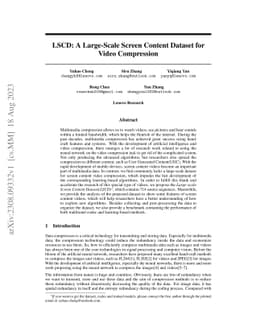 LSCD: A Large-Scale Screen Content Dataset for Video Compression