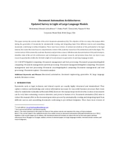 Document Automation Architectures: Updated Survey in Light of Large
  Language Models