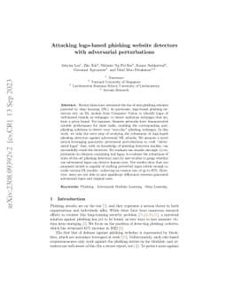 Attacking logo-based phishing website detectors with adversarial
  perturbations