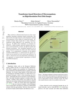 Transformer-based Detection of Microorganisms on High-Resolution Petri
  Dish Images