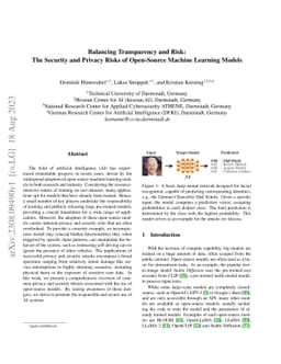 Balancing Transparency and Risk: The Security and Privacy Risks of
  Open-Source Machine Learning Models