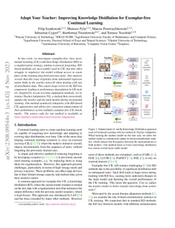 Adapt Your Teacher: Improving Knowledge Distillation for Exemplar-free
  Continual Learning