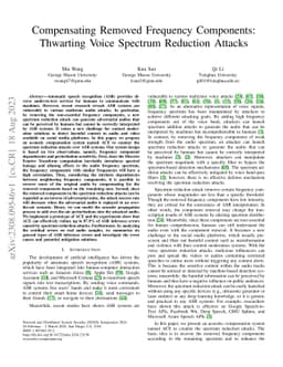 Compensating Removed Frequency Components: Thwarting Voice Spectrum
  Reduction Attacks