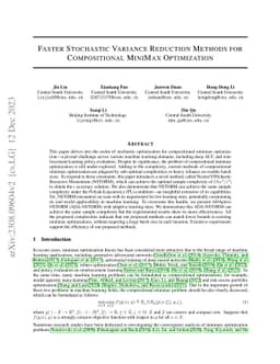 Faster Stochastic Variance Reduction Methods for Compositional MiniMax
  Optimization
