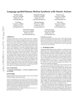 Language-guided Human Motion Synthesis with Atomic Actions