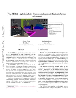 VALERIE22 -- A photorealistic, richly metadata annotated dataset of
  urban environments
