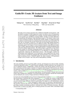Guide3D: Create 3D Avatars from Text and Image Guidance