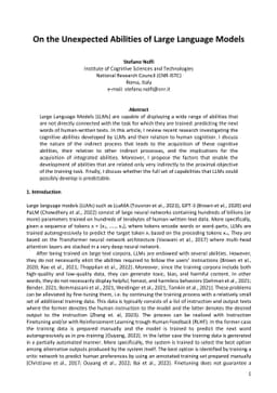 On the Unexpected Abilities of Large Language Models
