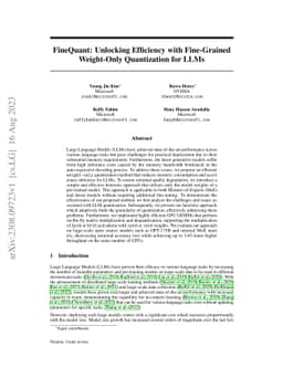 FineQuant: Unlocking Efficiency with Fine-Grained Weight-Only
  Quantization for LLMs
