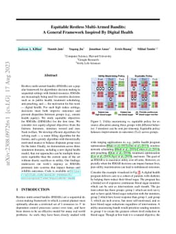 Equitable Restless Multi-Armed Bandits: A General Framework Inspired By
  Digital Health
