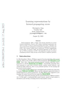 Learning representations by forward-propagating errors
