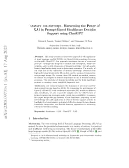 ChatGPT-HealthPrompt. Harnessing the Power of XAI in Prompt-Based
  Healthcare Decision Support using ChatGPT