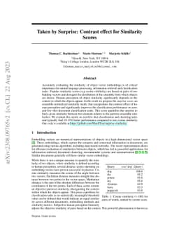 Taken by Surprise: Contrast effect for Similarity Scores