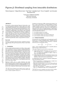 Pigeons.jl: Distributed Sampling From Intractable Distributions
