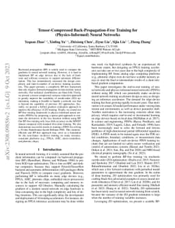Tensor-Compressed Back-Propagation-Free Training for (Physics-Informed)
  Neural Networks