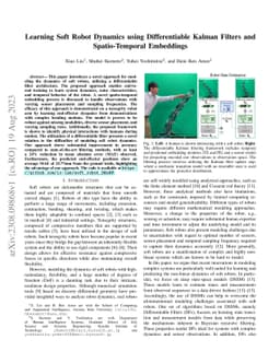 Learning Soft Robot Dynamics using Differentiable Kalman Filters and
  Spatio-Temporal Embeddings