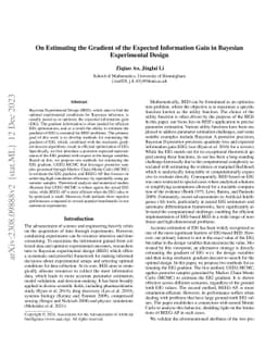 On Estimating the Gradient of the Expected Information Gain in Bayesian
  Experimental Design
